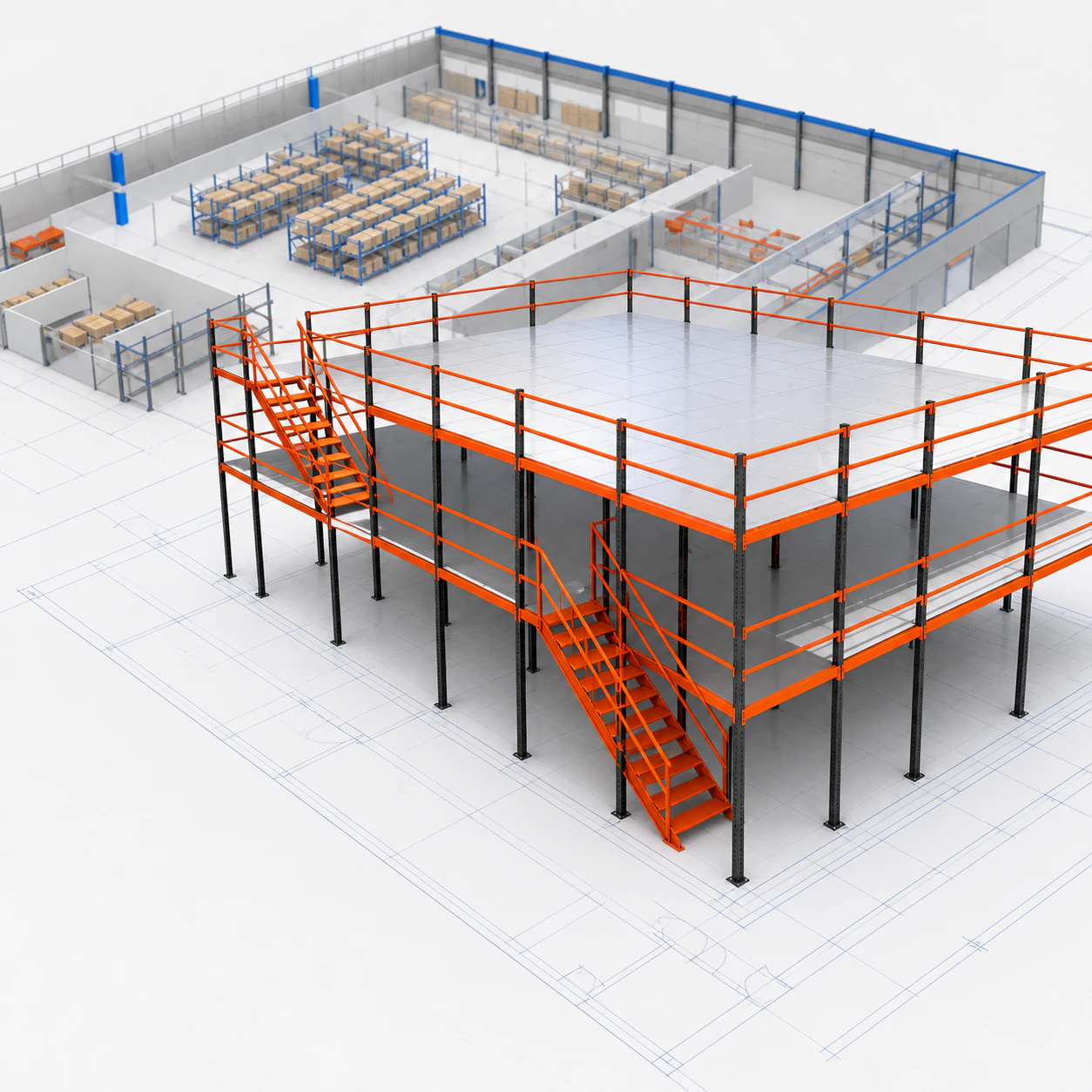Heavy-Duty Wire-Mesh Pallet Rack