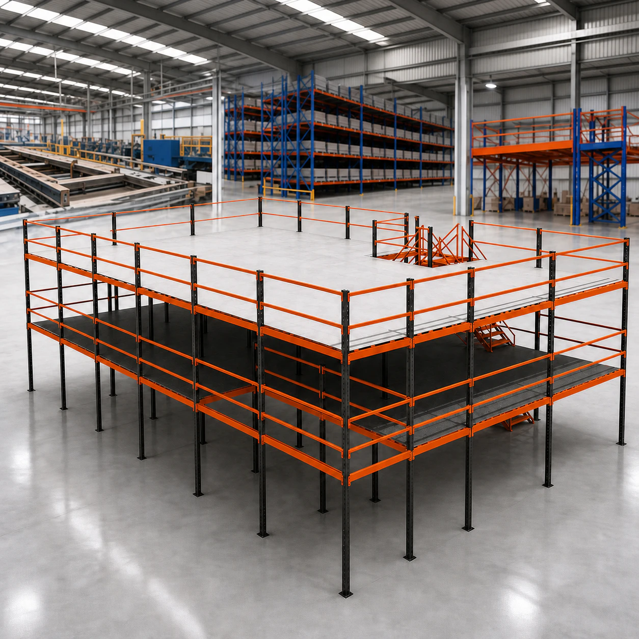 Corrosion-Protected Steel Mezzanine Floor