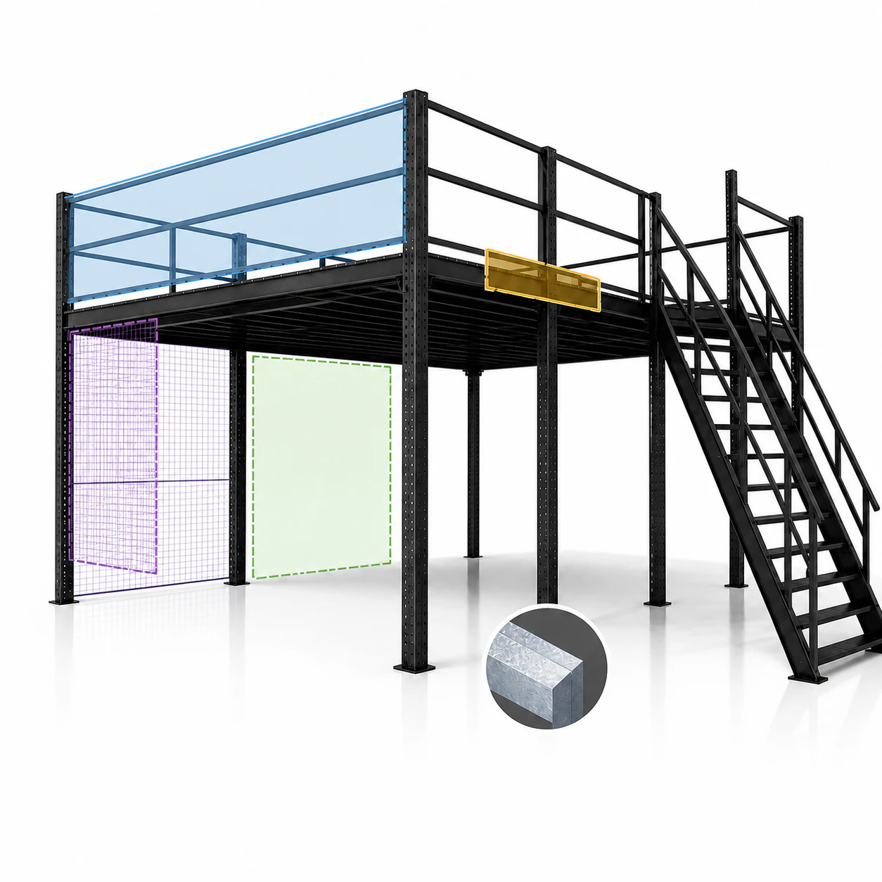 Industrial Heavy-Duty Mezzanine Storage Rack thumbnail 2