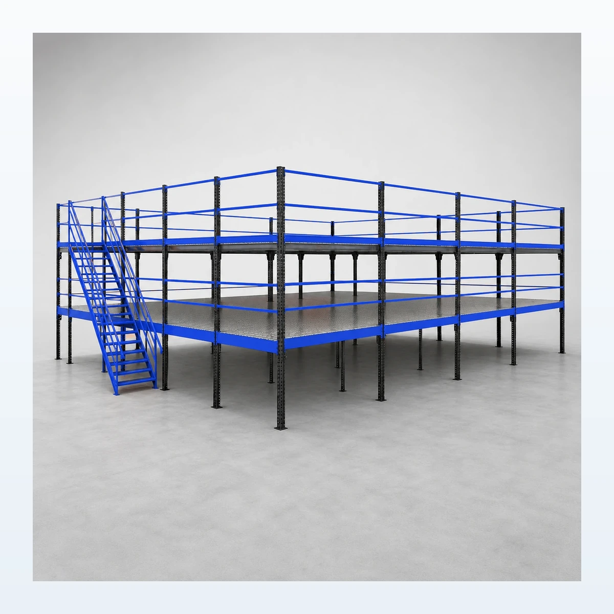 Boltless Prefabricated Steel Mezzanine with Staircase thumbnail 2