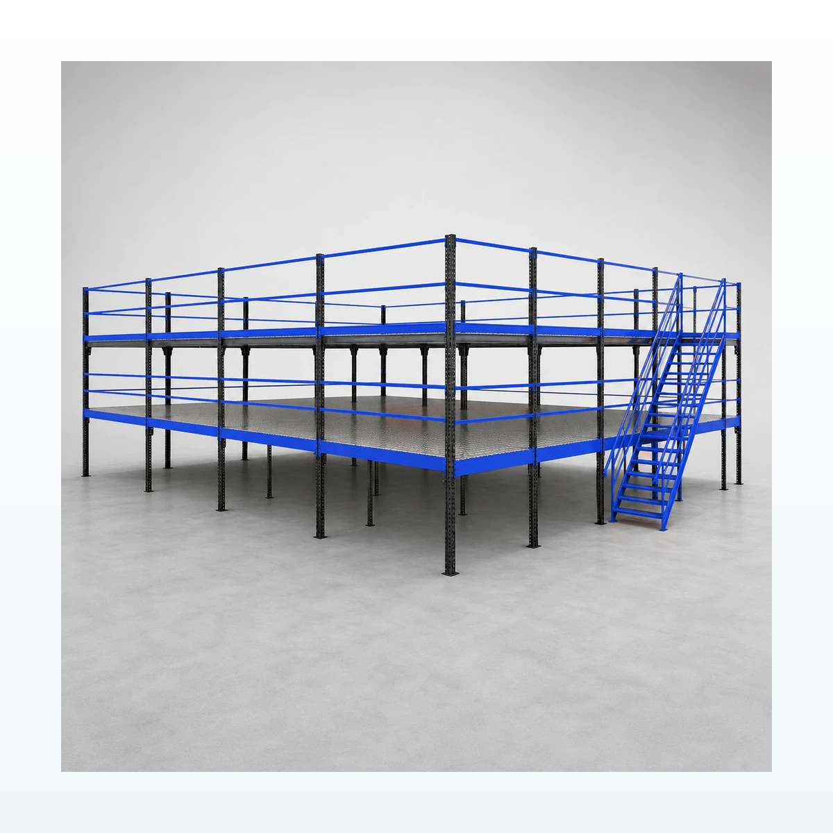 Boltless Prefabricated Steel Mezzanine with Staircase thumbnail 3
