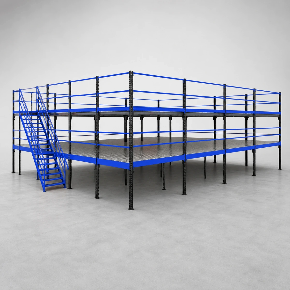Boltless Prefabricated Steel Mezzanine with Staircase thumbnail 4