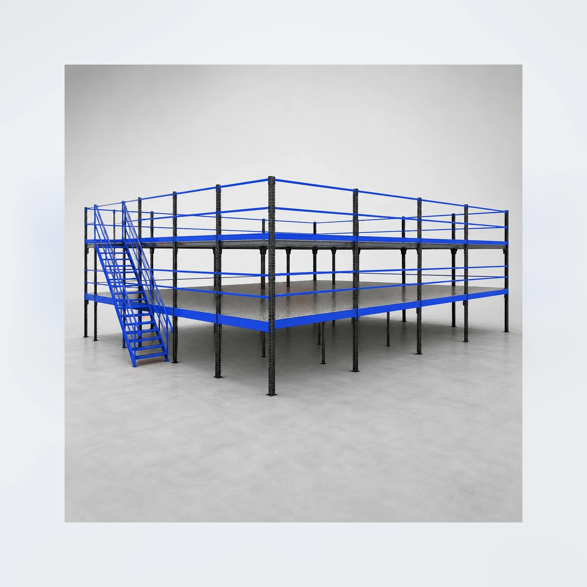 Boltless Prefabricated Steel Mezzanine with Staircase thumbnail 5