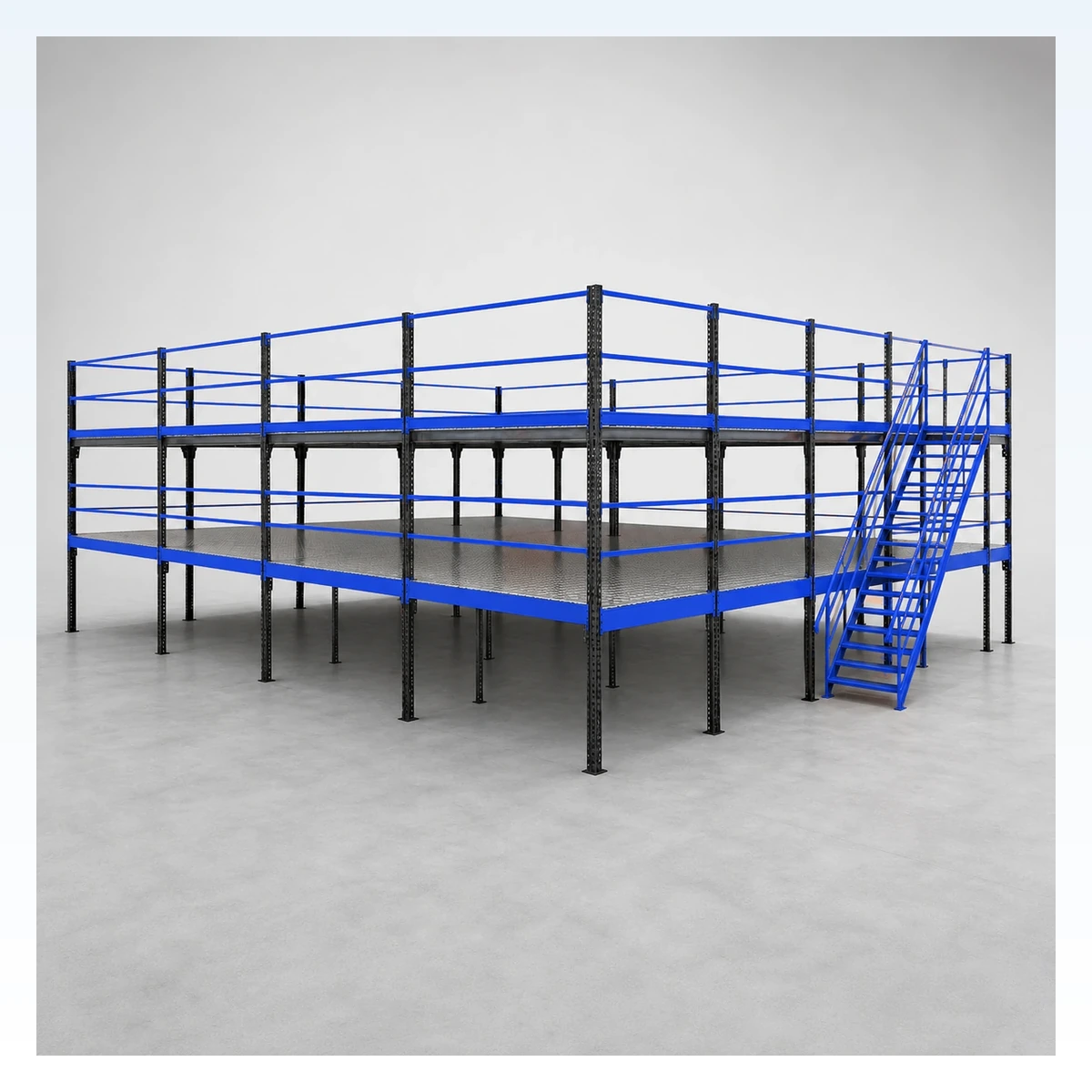 Boltless Prefabricated Steel Mezzanine with Staircase thumbnail 6
